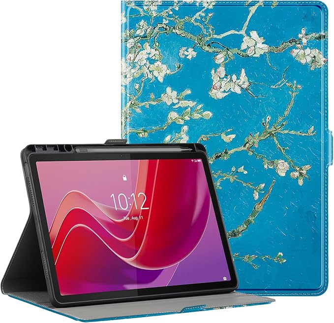for Lenovo Tab M11 Case with Pen Holder,Ultra Slim Magnetic Cover for Lenovo Tab K11 LTE Tablet Case Kids,Flower