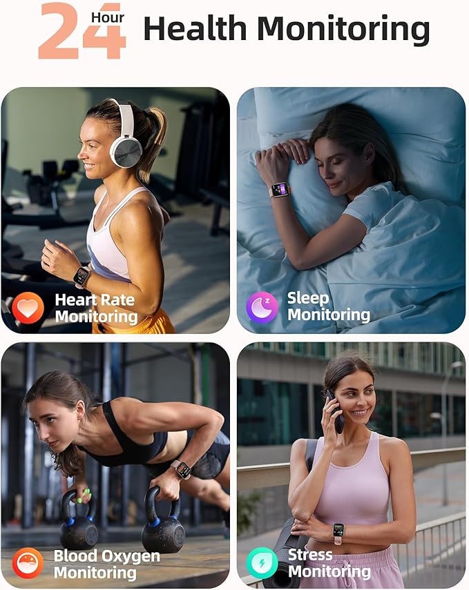 Parsonver Smart Watch, 5ATM Waterproof Swimming Watch, Fitness Activity Tracker with 110+ Sports Modes, Heart Rate/Sleep/SpO2/Calories Monitor, Pedometer, Fitness Watch for Android & iPhone, Rose Gold