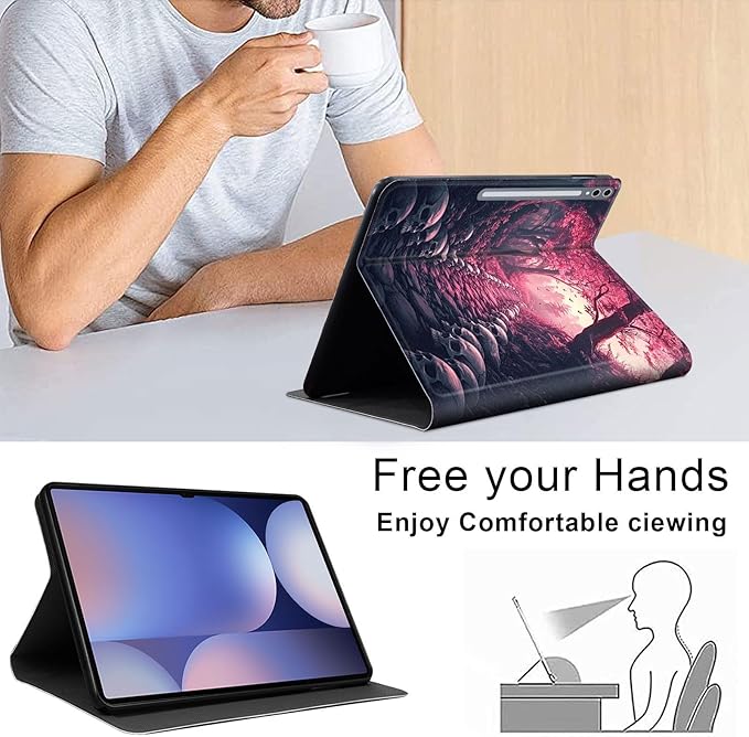Case for Samsung Galaxy Tab S10 Ultra/Galaxy Tab S9/S8 Ultra 14.6-Inch, Slim PU Leather Stand Cover with Auto Wake/Sleep, Multi-Angle Viewing & Shockproof, Skulls Leading