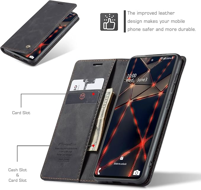 for Samsung Galaxy S20 FE Case, Flip Wallet Leather Case with Card Holder Magnetic Closure Shockproof Kickstand Protective Phone Cases Cover for Samsung S20 FE,Black