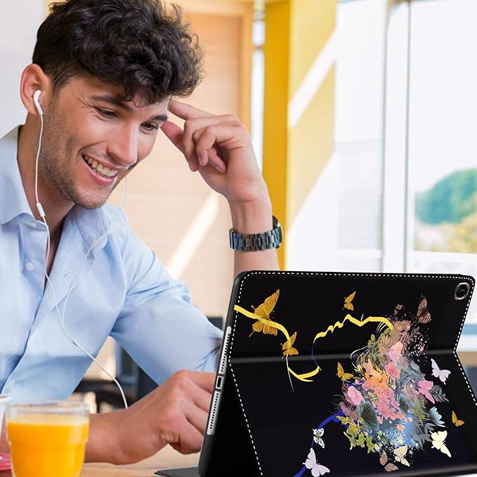 Case for Samsung Galaxy Tab A9 Plus 11 inch 2023，Slim Fit Foldable Standing Cover Case with Auto Sleep/Wake for Galaxy Tab A9+ 11’2023 (SM-X210/X216/X218)，Inspirational Women Butterfly