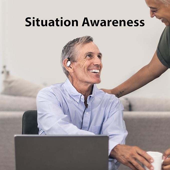 Avantree Resolve (Large) – Wired Open-Ear Earbuds w/Mic & Over-Ear Hook, for Seniors & Men w/Large Ears, Great for Office, Outdoor & Home, 3.5mm AUX