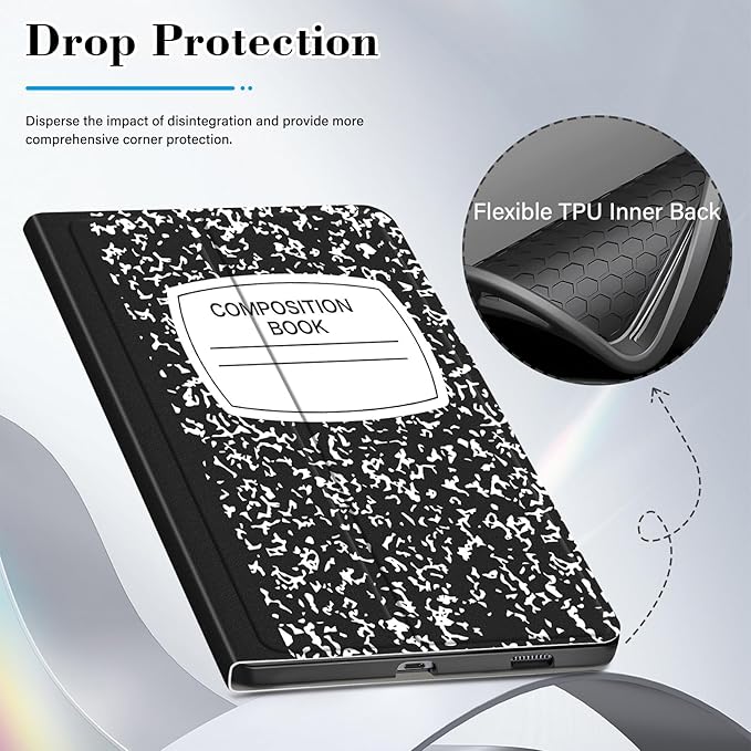 Case for Samsung Galaxy Tab S6 Lite 10.4 Inch 2024/2022/2020 with S Pen Holder, Multi-Angle Viewing Soft TPU Back Cover with Pocket Auto Wake/Sleep.