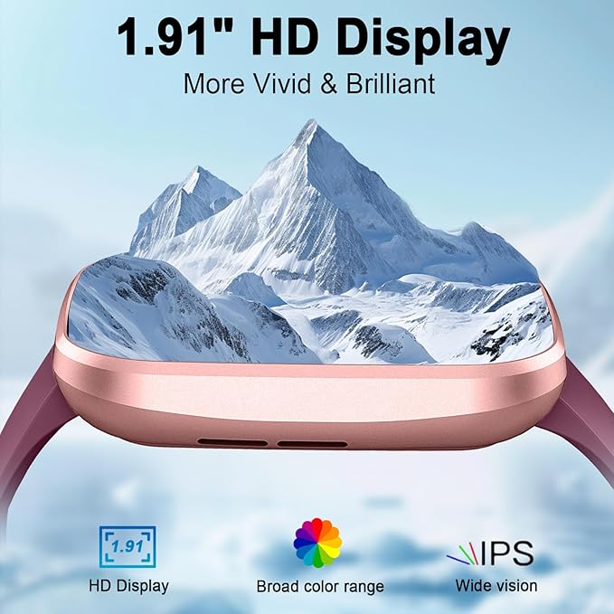 Smart Watch(Answer/Make Call), 1.91" Smartwatch for Men Women, 2025 New Fitness Watch with 110+ Sport Modes, Fitness Activity Tracke with Pedometer/Sleep Monitor/Heart Rate/IP68 Waterproof, Wine Red