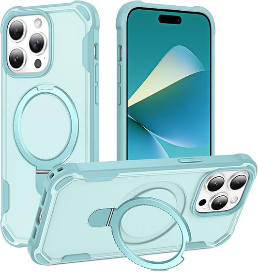 Compatible with iPhone 14 Pro Case with Invisible Magnetic Ring Stand [Compatible with Magnetic] [Military Drop Protection] Shockproof Slim Hard Back Soft Edge Case 6.1 Inch, Blue