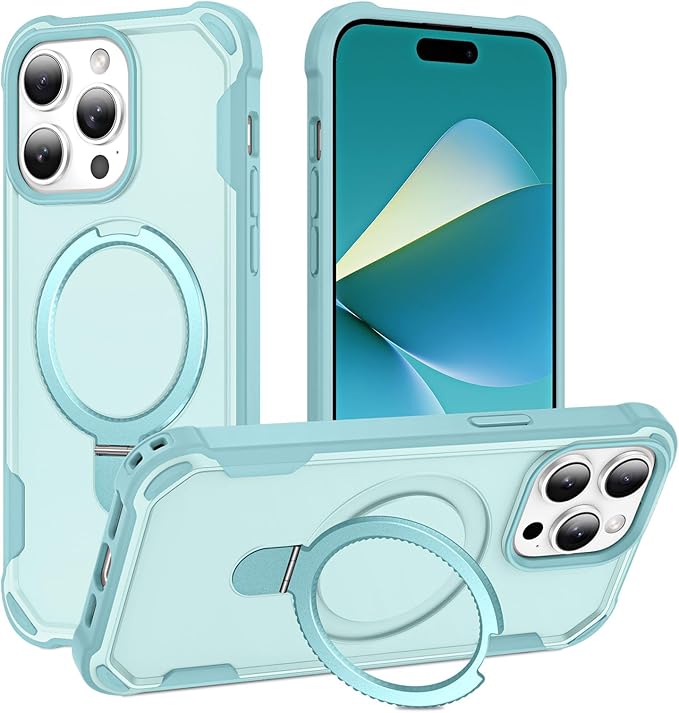 Compatible with iPhone 14 Pro Max Case with Invisible Magnetic Ring Stand [Compatible with Magnetic] [Military Drop Protection] Shockproof Slim Hard Back Soft Edge Promax Case 6.7 Inch, Blue