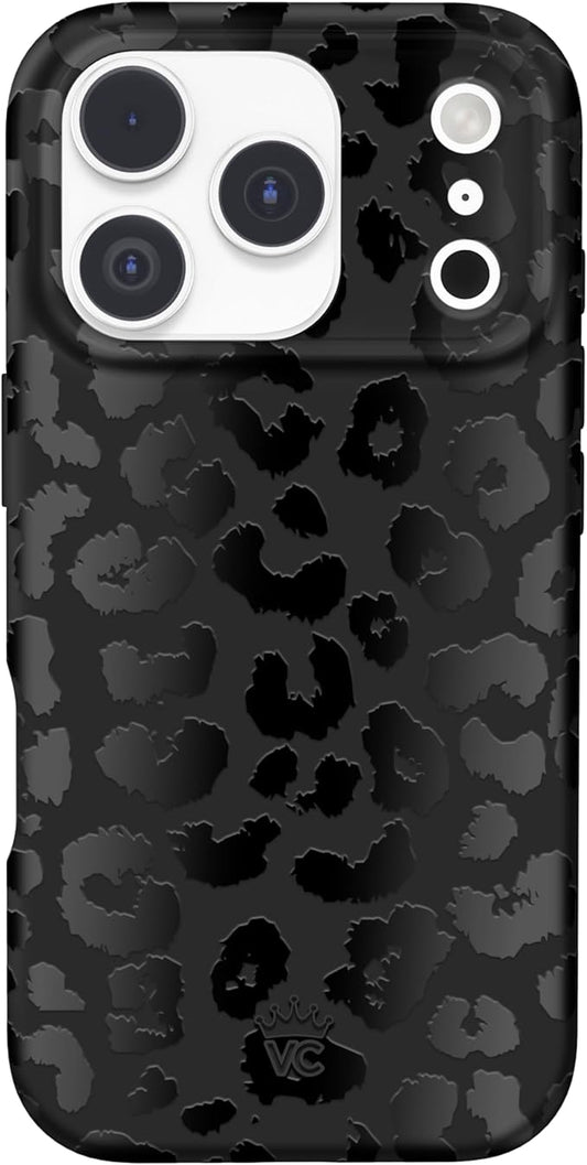 VELVET CAVIAR Case for iPhone 17 Pro | Compatible with MagSafe | 10ft Drop Tested | Protective Designer Cases | Black Leopard Print
