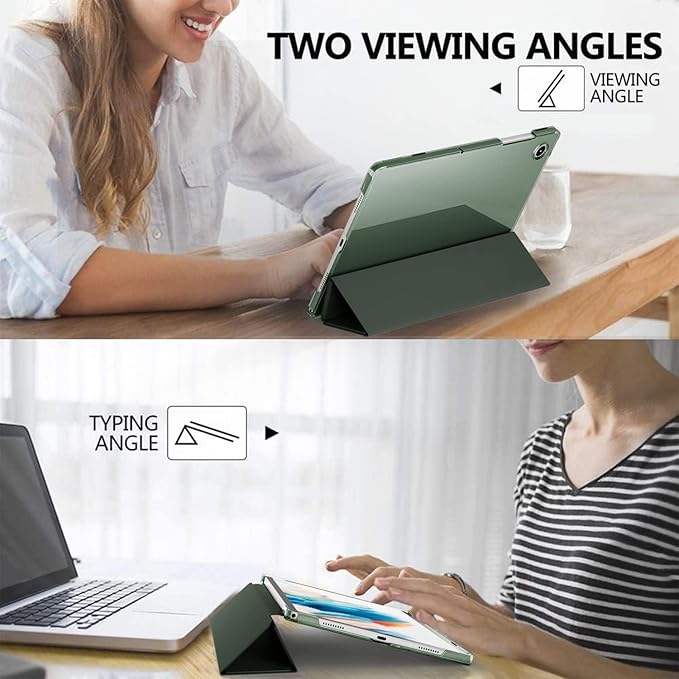 Cover for Samsung Galaxy Tab A9 Plus 11 inch Case Cover, Smart Flip Case Cover for Samsung Galaxy Tab A9+ 11 inch Translucent Back with Stylus Pen, Dark Green