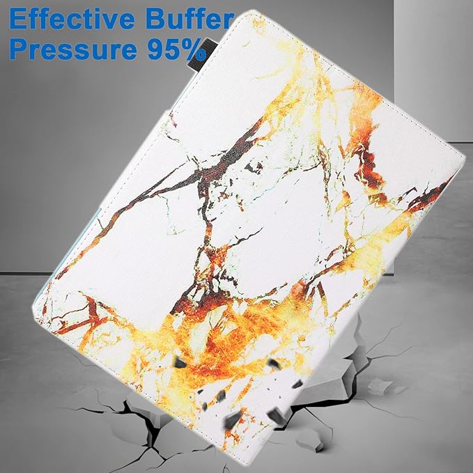 9.5-10.5 Inch Tablet Case, Universal Android Tablet Cover for 9.5 10 10.1 Inch, Multi-Angle Viewing Stand Case for 9.5-10.5 Inch Tablet, Golden Marble