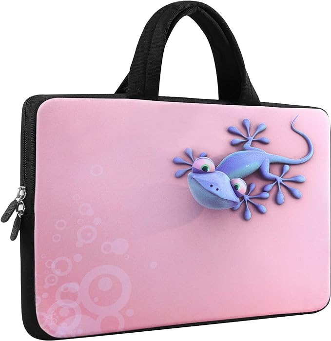 iColor 14-15.6 inch Laptop Bag Sleeve Handle Chromebook Case Holder Pouch Notebook Sleeve Neoprene Cover Soft Carrying Travel Case Cute Gecko ICB-20