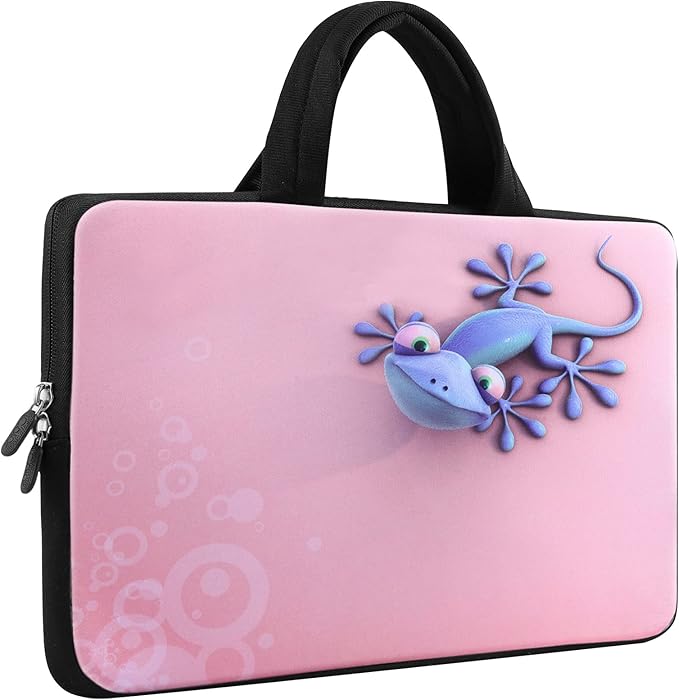 icolor 11 11.6 12 12.1 12.5 inch Laptop Carrying Bag Chromebook Case Notebook Ultrabook Bag Tablet Cover Neoprene laptop Sleeve case chromebook sleeve with Handle Kids Boys Girls Cute Gecko