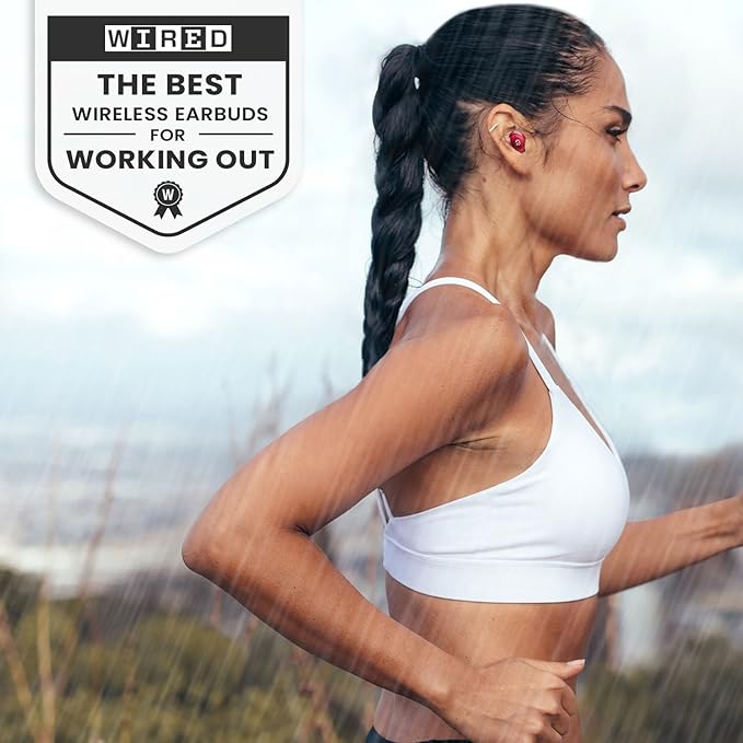 Back Bay Audio Tempo 30 Wireless Earbuds for Small Ears - Award-Winning Sound, Sweatproof Bluetooth Earbuds, Comfortable Ear Buds for Women, Red Earphones Small Ear Canals, Long Battery Headphones