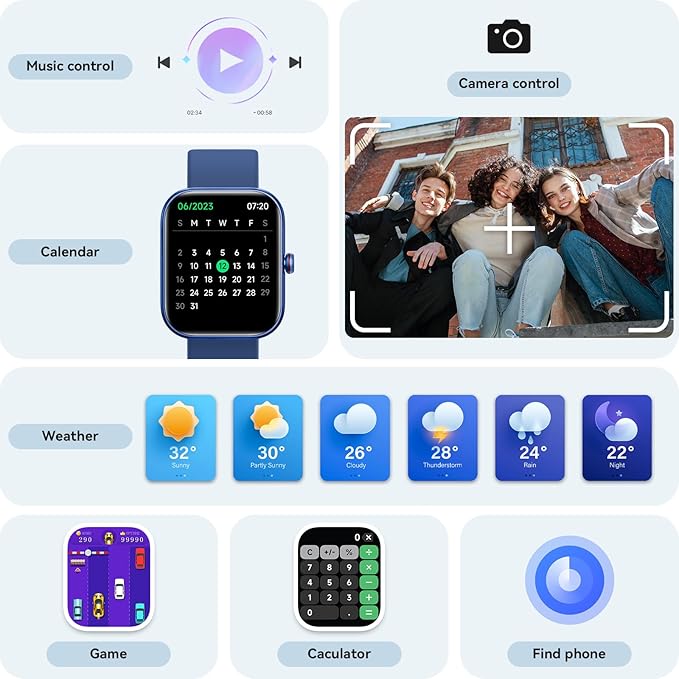 Smart Watch for Women Men, Smartwatch for iPhone & Android Bluetooth (Answer/Call) Built-in Alexa, 1.91" HD Fitness Tracker with 105+ Sport Modes, IP68 Waterproof, Sleep/Heart Rate/SpO2/Stress Monitor