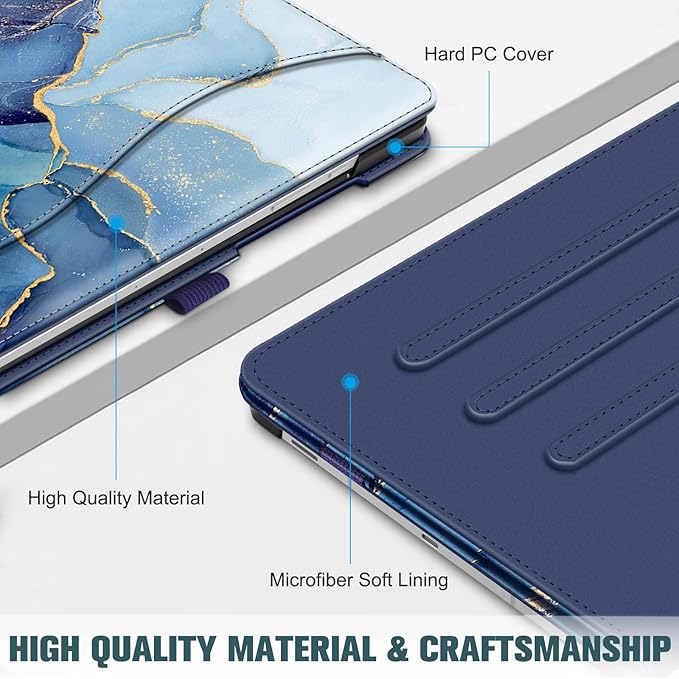 Fintie Case for Samsung Galaxy Tab S10 Lite/ S10 FE/ S9 FE 5G 10.9 Inch/Tab S9 11 Inch with S Pen Holder, Multi-Angle Viewing Protective Cover with Pocket, Auto Sleep/Wake, Ocean Marble