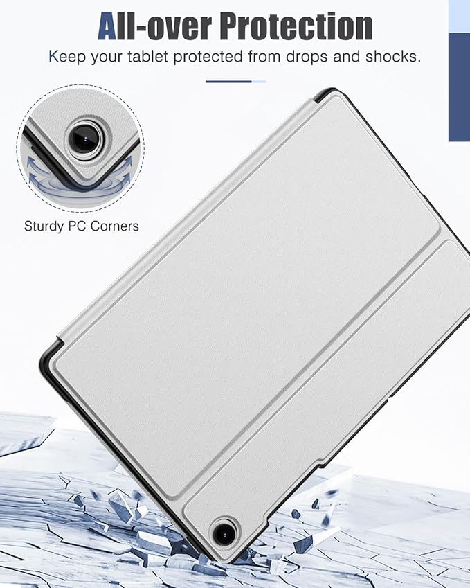 MoKo Case for Samsung Galaxy Tab A9 Plus 11-Inch 2023, Multi-Angle Viewing Slim Hard Back Shell Protective Cover Case with Auto Wake/Sleep for Galaxy Tab A9+ Tablet SM-X210/SM-X216/SM-X218, Silver