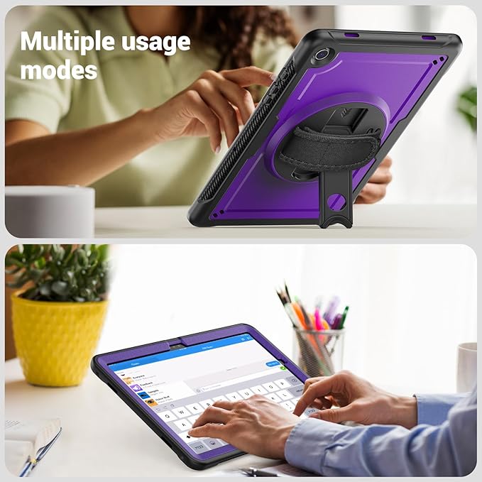 ZenRich Case for Samsung Galaxy Tab A9 Plus / A9+ 5G 11" 2023 (SM-X210/X216/X218),Heavy Duty Shockproof Protective Case with 360 Rotating Kickstand Hand & Shoulder Belt for Galaxy Tab A9 Plus 11 inch