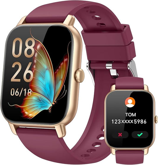 Smart Watches for Men Women(Answer/Make Call), 1.85 inch HD Fitness Tracker Watch with Activity Counter/Sleep Monitor/ 110+ Sports Modes, IP68 Waterproof Smart Watch for Andriod iPhone iOS Compatible