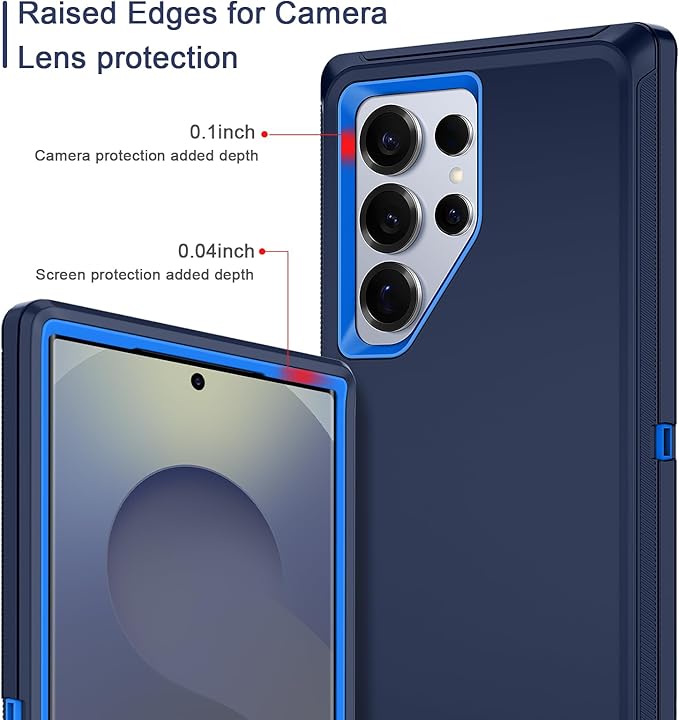 for Samsung Galaxy S25 Ultra Case Heavy Duty Protective Shockproof Dropproof 3-Layer Full Body Protection [Without Screen Protector] Tough Rugged Case for Galaxy S25 Ultra,Navy Blue
