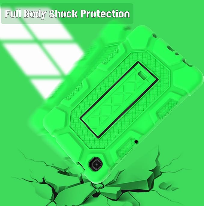 Rantice Samsung Galaxy Tab A7 Lite Case 2021, Hybrid Case with Kickstand, Shockproof Rugged Tablet Case for Kids Boys Girls, Green+Black