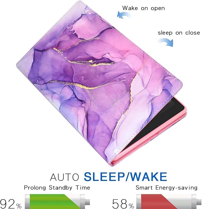 KEROM Case for Samsung Galaxy Tab A9+ Plus 11 Inch 2024 2023 (SM-X210/X216/X218), Slim PU Leather Stand Case Protective Cover for Galaxy Tab A9+/A9 Plus Tablet, Auto Wake/Sleep - Purple