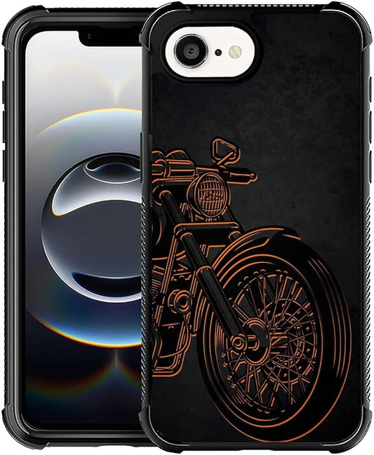 Compatible with iPhone 16e Case,Cool Motorcycle Phone Cover for Men/Women,Soft TPU Anti-Skid Thread and Four Corner Anti-Collision Protection Case Compatible with iPhone 16e 6.1inch