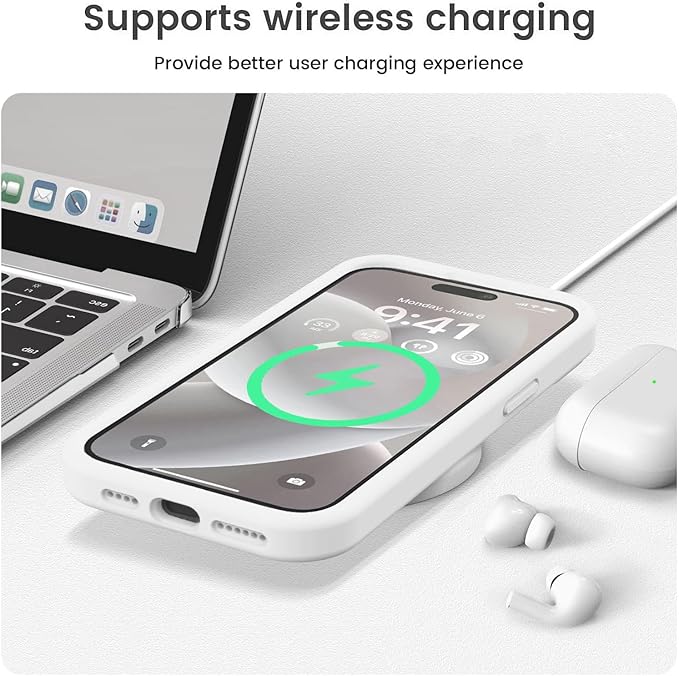 Vooii Compatible with iPhone 15 Pro Max Case, Upgraded Premium Silicone, [Camera Protection] [Soft Anti-Scratch Microfiber Lining] Shockproof Phone Case for iPhone 15 Pro Max 6.7 inch - White