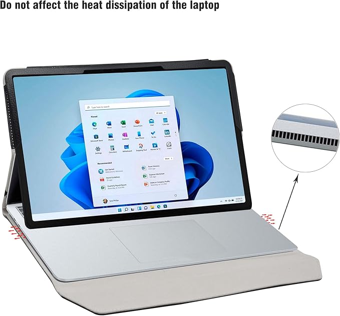 Bige for Surface Laptop Studio 2 2023 Case, PU Leather Folio 2-Folding Stand Cover for Microsoft Surface Laptop Studio 2 14.4" Tablets, Don't Touch