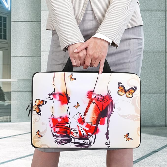 icolor 11 11.6 12 12.1 12.5 inch Laptop Carrying Bag Chromebook Case Notebook Ultrabook Handle Bag Tote Tablet Cover Neoprene Sleeve Laptop for Women Shoes