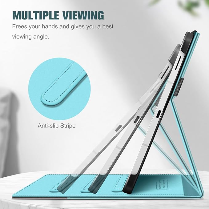 Fintie Case for Samsung Galaxy Tab S10 Lite/ S10 FE/ S9 FE 5G 10.9 Inch/Tab S9 11 Inch with S Pen Holder, Multi-Angle Viewing Protective Cover with Pocket, Auto Sleep/Wake, Turquoise