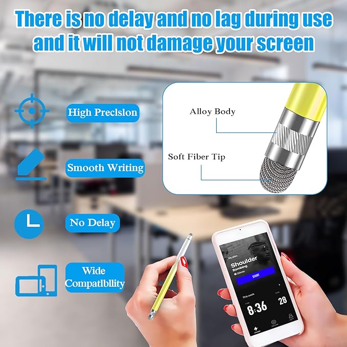 Bopomofo 3PCS Stylus Pen for Touchscreen,Stylus Pen for iPhone/iPad/Tablet Android/Microsoft/Surface,Compatible with Touch Screens(Purple/Pink/Yellow)