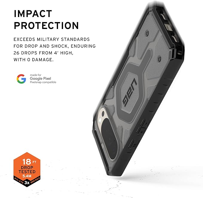 URBAN ARMOR GEAR UAG Made for Google Pixel 10 Pro XL Case Pathfinder Clear - Compatible with Pixelsnap & Magnetic Charging Transparent Rugged Protective Cover, Ash/Black