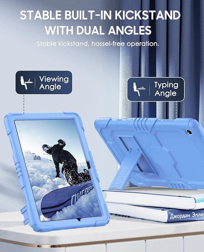OKP Case for New Samsung Galaxy Tab A9+/ A9 Plus 11 Inch 2023 (SM-X210/X216/X218), Heavy Duty Shockproof Rugged 11" Galaxy A9+ Tablet Protective Cover with Kickstand for Kids Boys Girls, Sky Blue