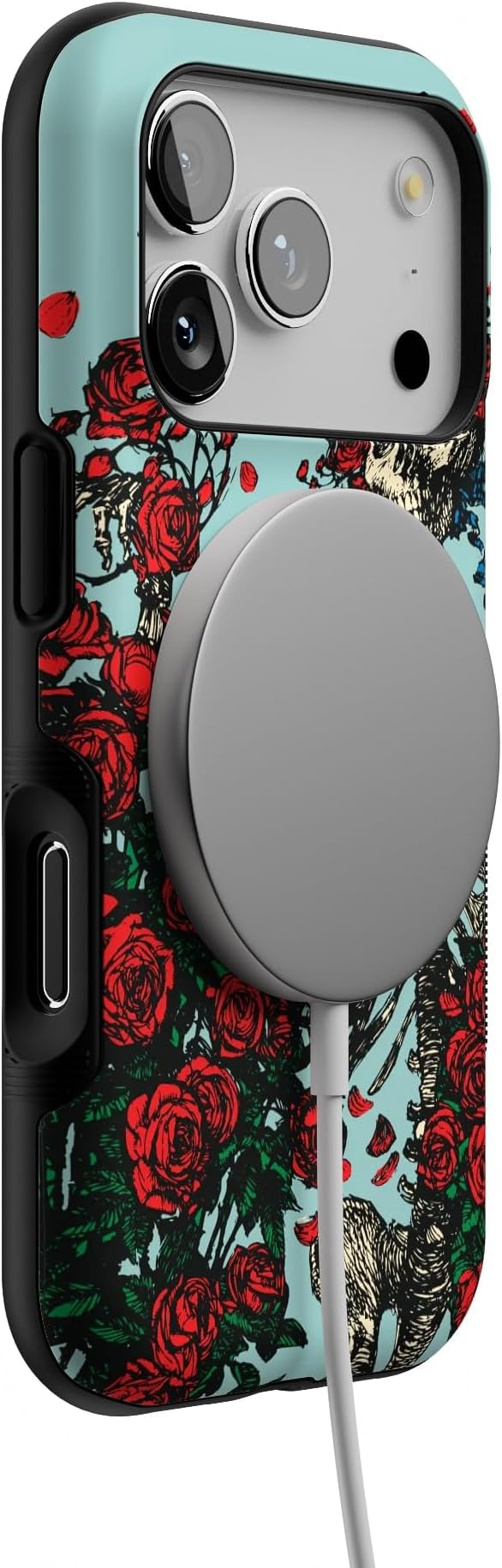 Casely iPhone 17 Pro Case | Forever Grateful | Grateful Dead Skeleton Floral | Bold Protective Design | Compatible with MagSafe