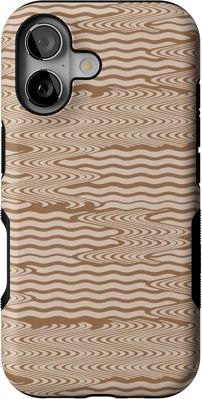 Casely iPhone 17 Case | Mocha Ripple | Brown Waves | Bold Protective Design | Compatible with MagSafe