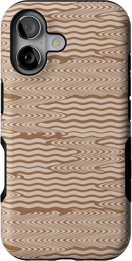 Casely iPhone 17 Case | Mocha Ripple | Brown Waves | Bold Protective Design | Compatible with MagSafe