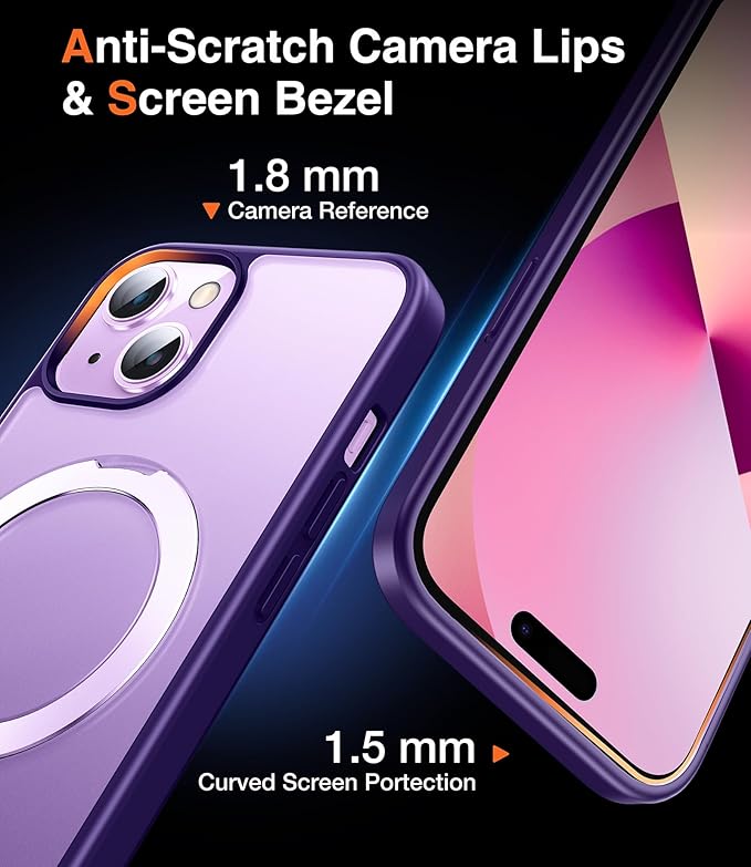 3-in-1 [Magnetic+Kickstand+Ring Holder] for iPhone 13 Case, iPhone 14 Case Compatible with MagSafe, Phone Case iPhone 13/14 with Stand Military Shockproof Protective Magnetic Cover