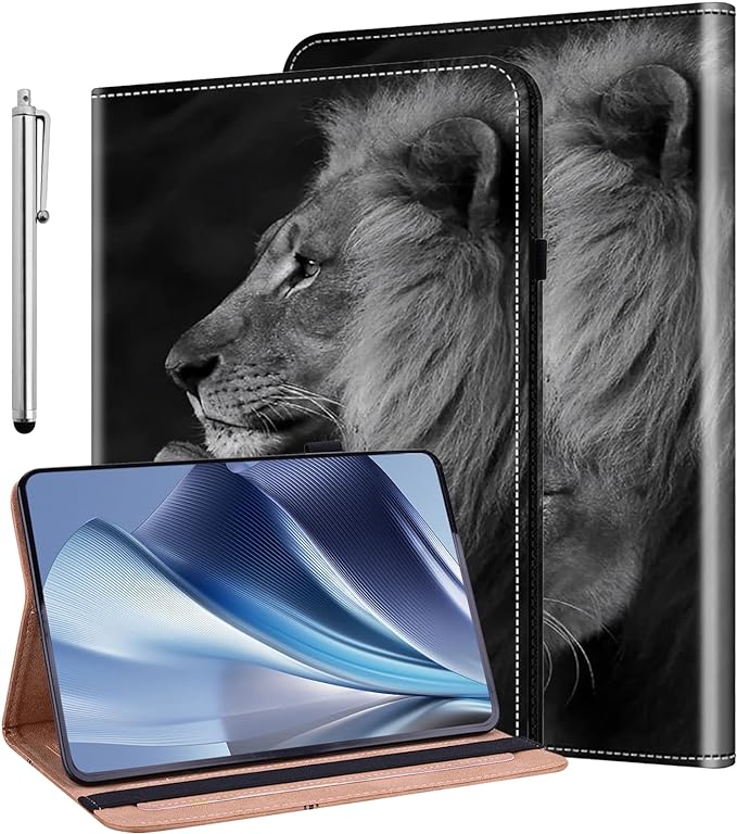 ALILANG Case for Lenovo Tab M9 9 inch Case 2023 (TB-310FU) with Stylus, Shockproof Folding Stand Cover for Lenovo Tab M9 Case-Two Lion