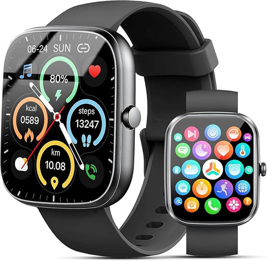 Kuizil Smart Watch for Men Women, 1.91" Smartwatch (Answer/Make Call), Fitness Tracker with 100+ Sport Modes, IP68 Waterproof, Heart Rate/Sleep Monitor, Pedometer, Activity Tracker for Android iOS