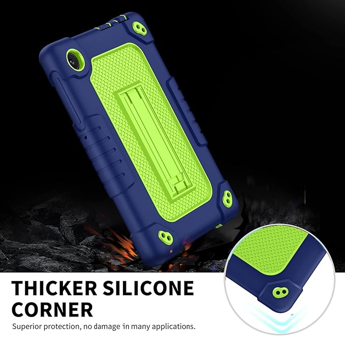 for TCL Tab 8 LE Tablet Case,Shoulder Strap Soft Silicone&Hard Back Shockproof Kids Friendly Case for TCL Tab 8 LE/TCL Tab 8 WiFi/TCL TAB 8V/TCL Tab 8 SE/TCL Tab 8 Plus 8 Inch(Navy/Green)