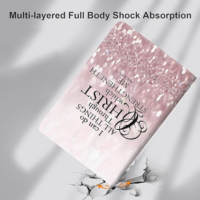 Case for Samsung Galaxy Tab A9 Plus 11 inch 2023，Slim Fit Foldable Standing Cover Case with Auto Sleep/Wake for Galaxy Tab A9+ 11’2023 (SM-X210/X216/X218)，Pink Philippians 4-13