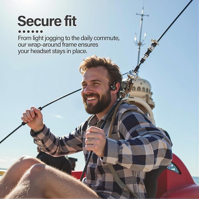 Bone Conduction Headphones, Wireless Bluetooth Open-Ear Sports Headphones with Mic, Type-C Quick Charging 12H Playtime, Upgrade Waterproof Earphones for Running, Walking, Cycling, Workout, Gift