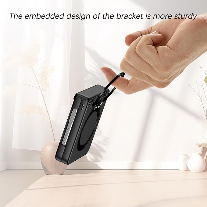 Magnetic Case for Samsung Galaxy Z Flip 5 Compatible with Magsafe, Built-in Kickstand & TPU Hinge Protection Flip 5 Case, Matte PC Cover Ultra Shockproof Phone Case for Z Flip5 (Black)