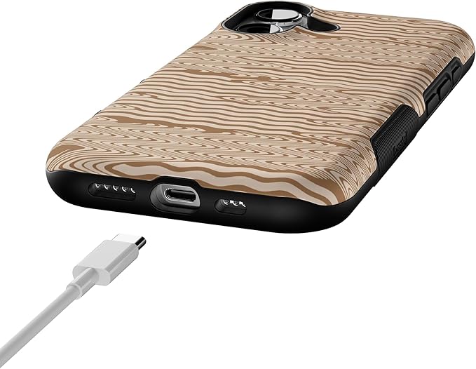 Casely iPhone 17 Case | Mocha Ripple | Brown Waves | Bold Protective Design | Compatible with MagSafe