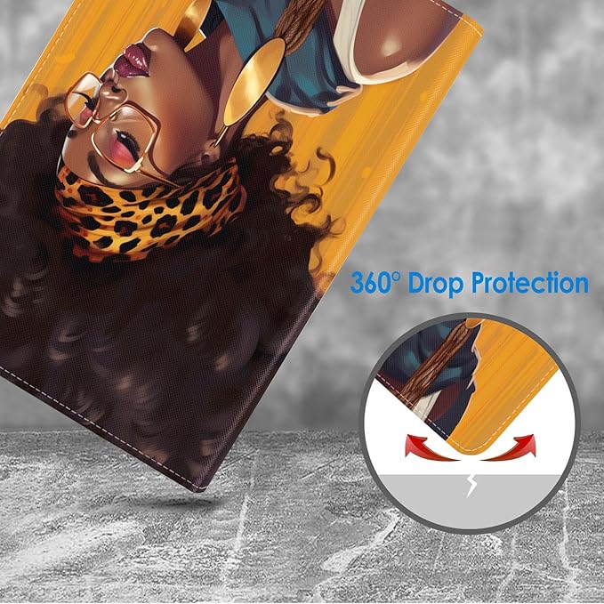 Case for Samsung Galaxy Tab A9 Plus 11 Inch 2023 Model (SM-X210/X216/X218), Slim Lightweight PU Leather Stand Cover with Auto Wake/Sleep, African American Women