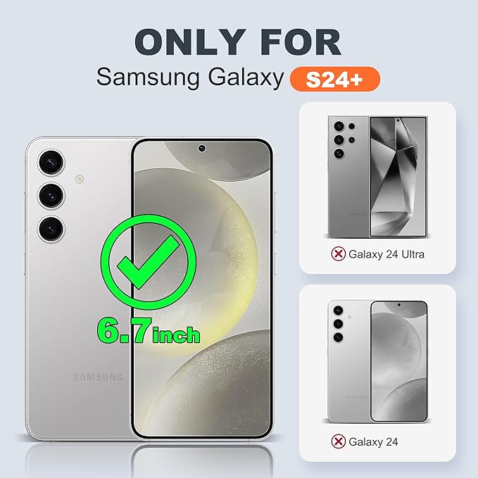 Designed for Samsung Galaxy S24 Plus Case with Magnetic Ring Stand [Compatible with Mag-Safe][Military Grade Drop Protection][Build in Kickstand] Shockproof S24+ Phone Case 6.7",Rose Gold