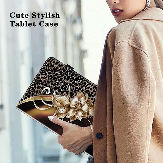 Case for Lenovo Tab M11 2024 11 inch,PU Leather Stand Flip Cover with Card Solts Elastic Band for Lenovo Tab M11 Tablet - Metallic Flower