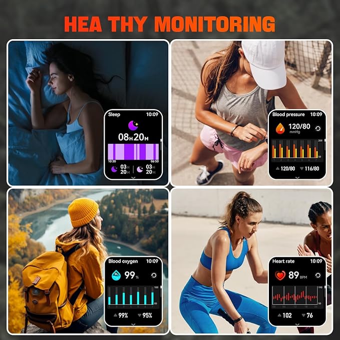 QTLLBT Smart Watch for Men Women 1.83 inch Screen Compatible iOS Android IP68 Waterproof 100+ Sports Bluetooth Fitness Watch Sleep Heart Rate Monitor (Pink)