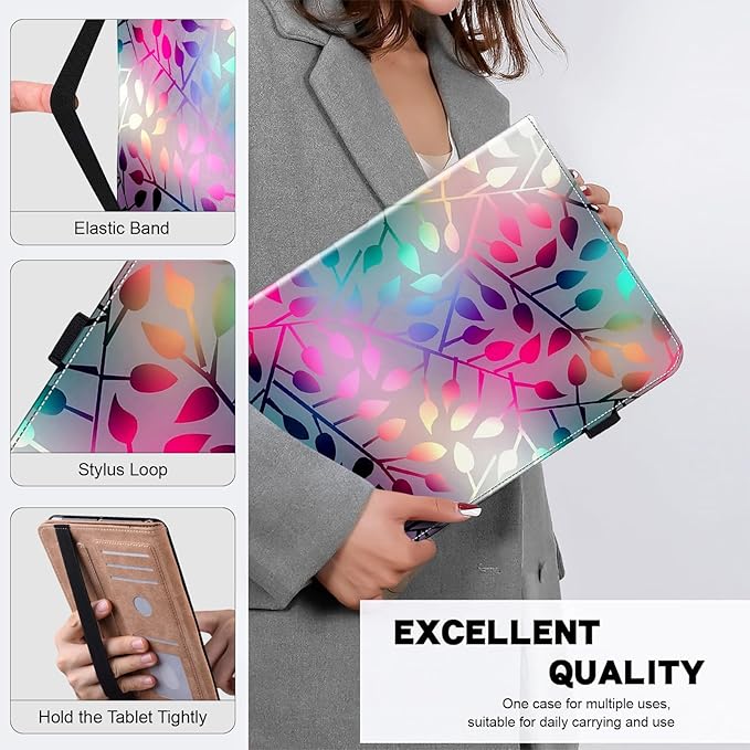 ALILANG Case for Lenovo Tab M9 9 inch Case 2023 (TB-310FU) with Stylus, Shockproof Folding Stand Cover for Lenovo Tab M9 Case-Maple Leaf