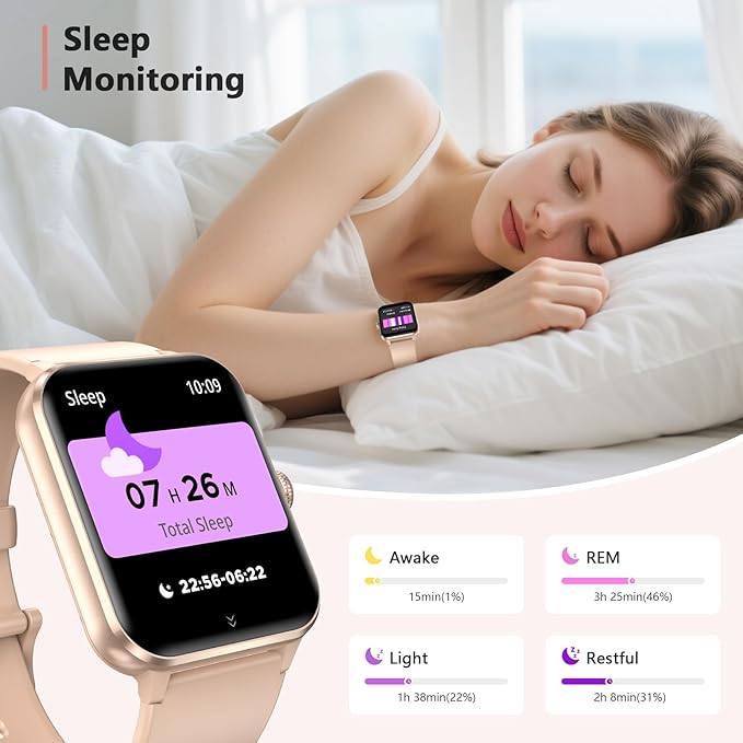 Blackview 2025 Fitness Tracker (Answer/Make Calls), Smart Watch for Men and Women with Heart Rate/SpO2/Sleep Monitor/2 Straps, 100+ Sports Modes, IP68 Waterproof Activity Tracker for Android/iPhone