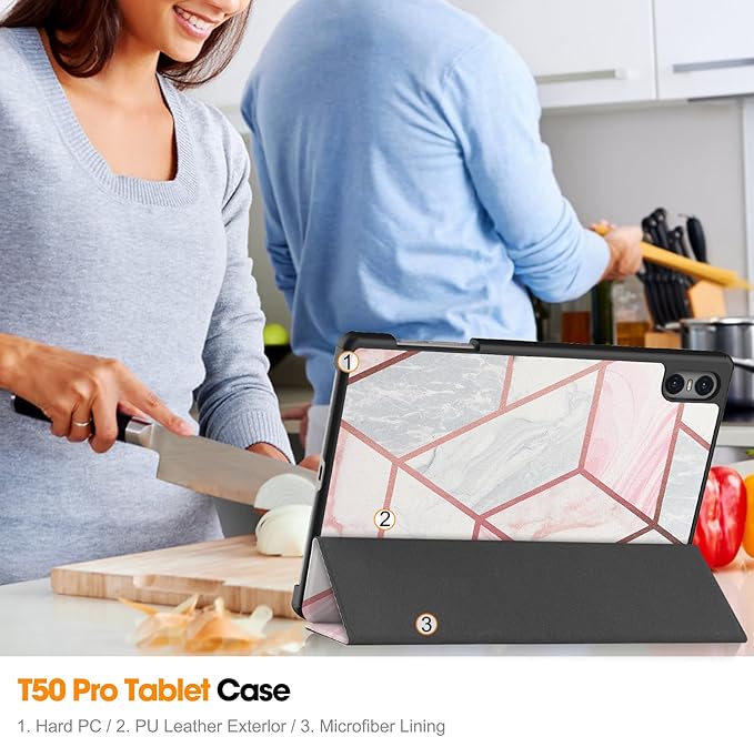 Case for TECLAST T50 Pro 11 inch Tablet, Folding Folio Ultra-Thin PU Leather Stand Case Cover for Teclast T50 Pro Geometry